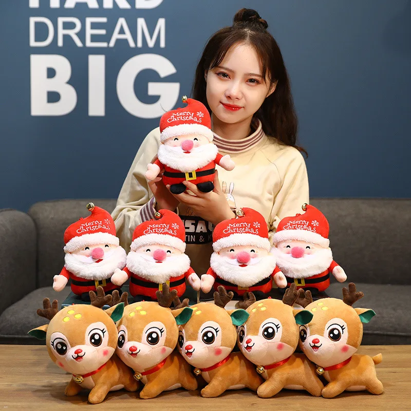 

Santa Claus Stuffed Toy Kawaii Elk Plush Lovely Santa Claus Fawn Holiday Gift Christmas Room Decorated for Children's Present