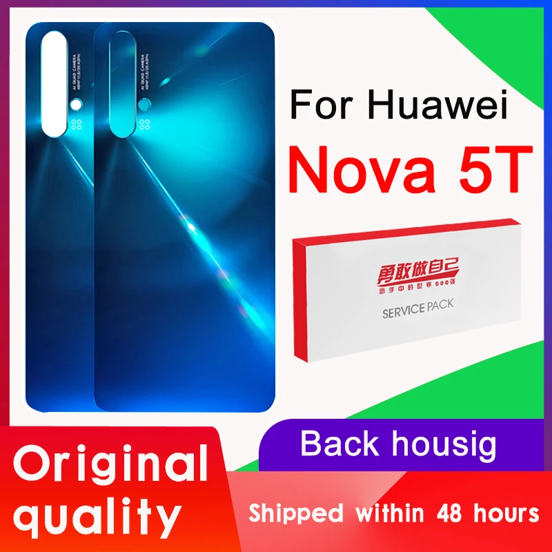 Оригинальная запасная задняя крышка для Huawei Nova 5T аккумулятора с клейкой