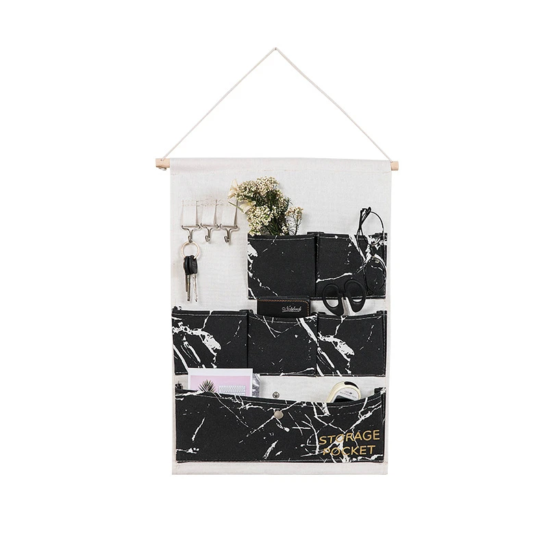 Настенные подвесные мешки для хранения с 6 карманами хлопково льняной дверной