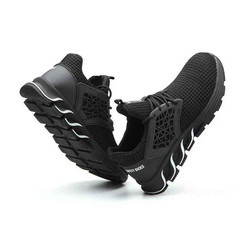 

HMXO Men's Work Safety Shoes Non-Slip And Anti-Piercing Fashion Safety Shoes Lightweight Breathable Deodorant Work Shoes