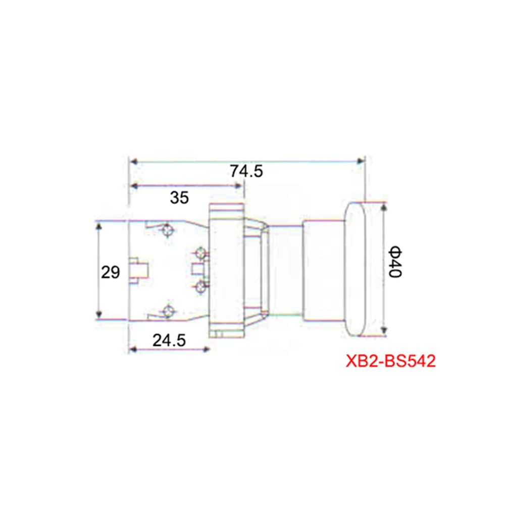 XB2 BS142 BS145 BS442 BS542 1NC/1NO1NC ключ аварийной остановки поворотный кнопочный переключатель 2 положения