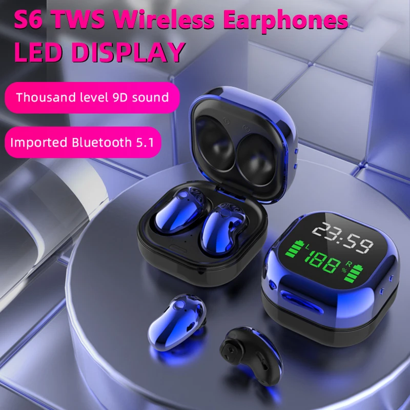 Беспроводные Bluetooth наушники S6 Plus TWS шумоподавляющие игровая гарнитура для Iphone Huawei