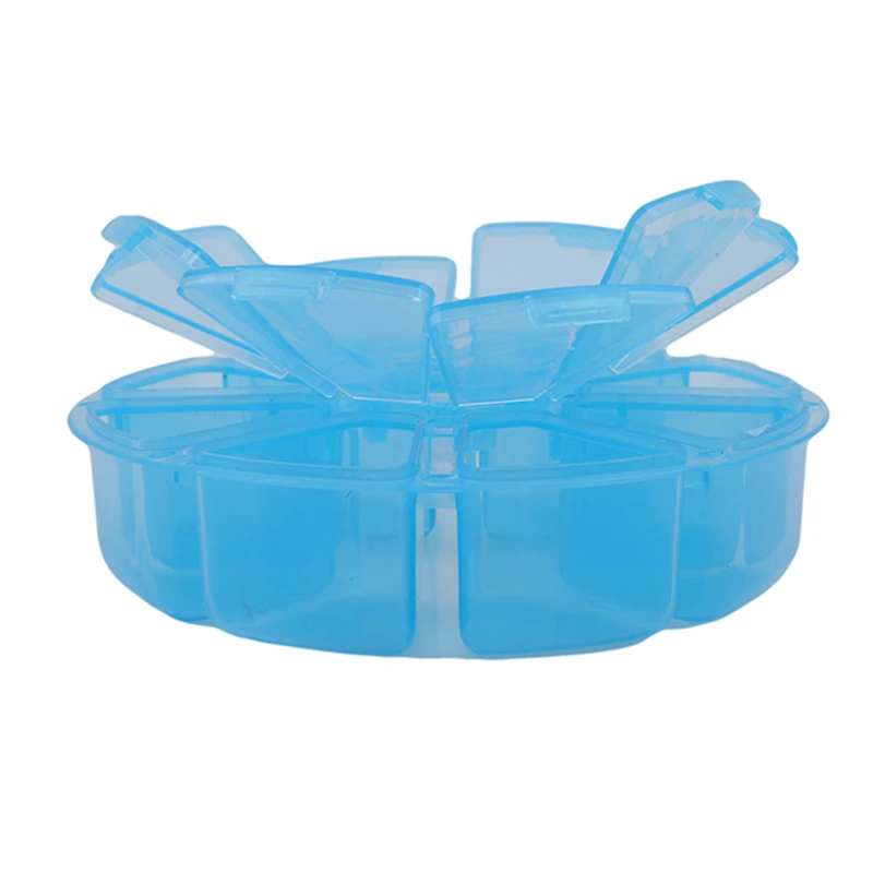 8 сеток круглый пластиковый чехол для хранения инструменты ногтей отсек стразы