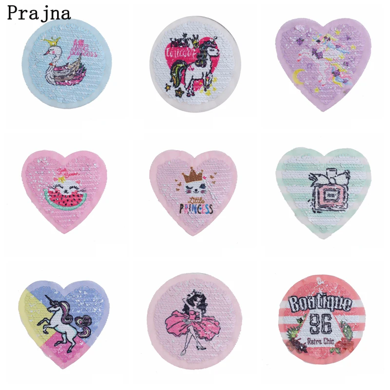 Патч с блестками в виде единорога двусторонняя меняющая цвет наклейка полоска на