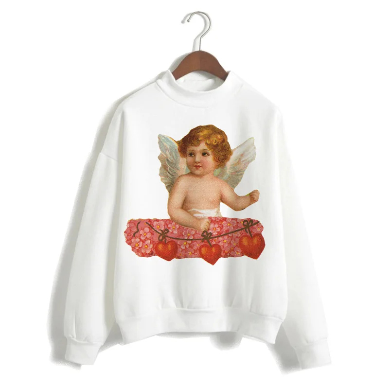 Милая Женская толстовка с капюшоном Angel Bagy мультяшным купидоном 2019 Харадзюку топ