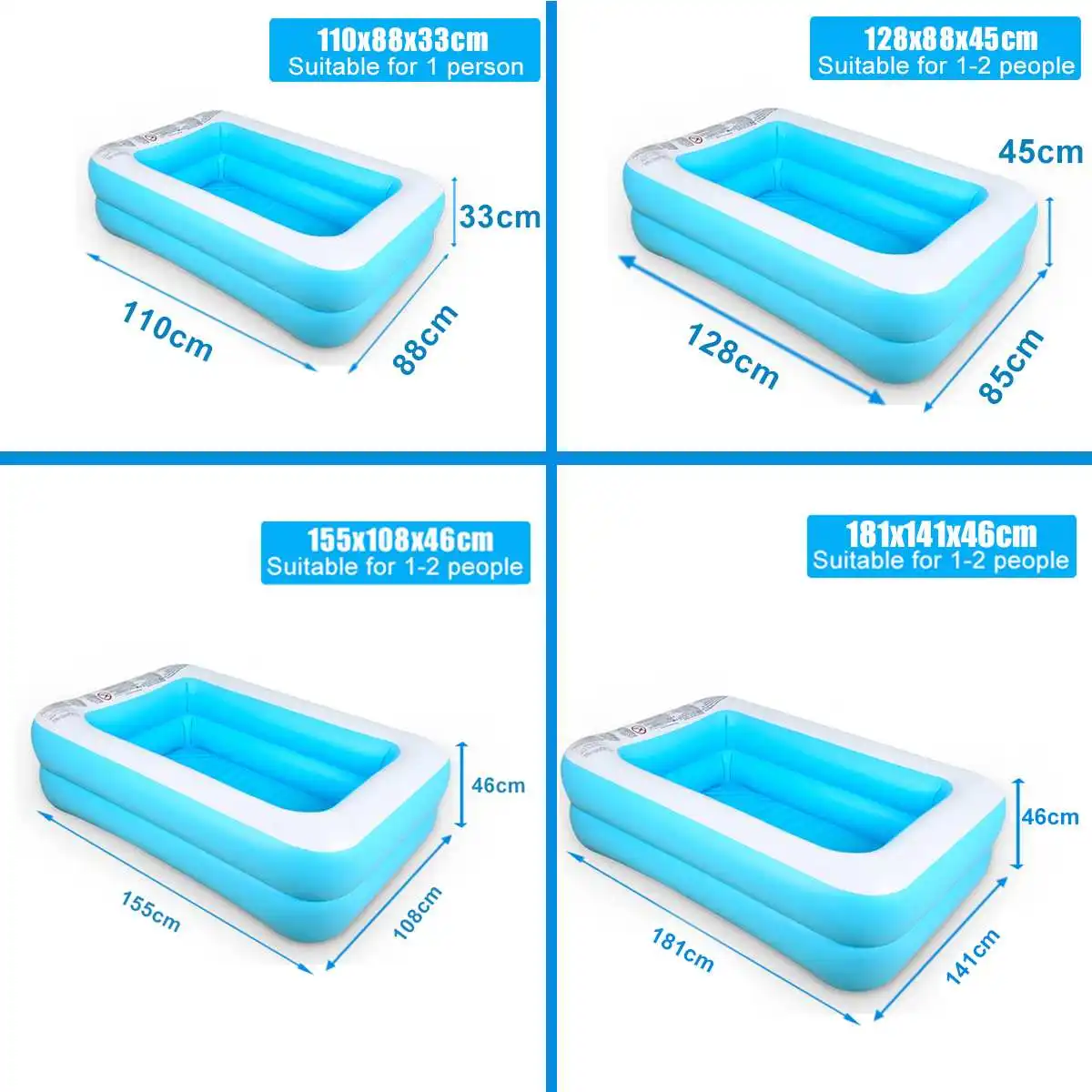 Летний утолщенный надувной бассейн для улицы и помещения большой семьи детей