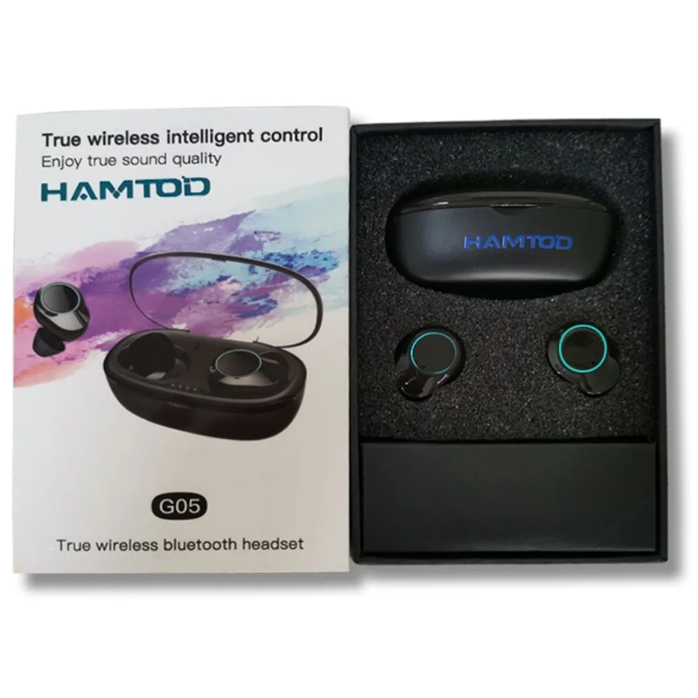HAMTOD G05 Bluetooth 5,0 беспроводные наушники гарнитура IP6X водонепроницаемый Сенсорный контроль с магнитной зарядной коробкой
