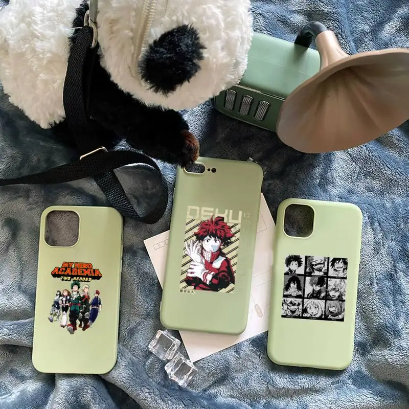 

My hero academia Japan anime Phone Case Candy Color for iPhone 6 7 8 11 12 s mini pro X XS XR MAX Plus