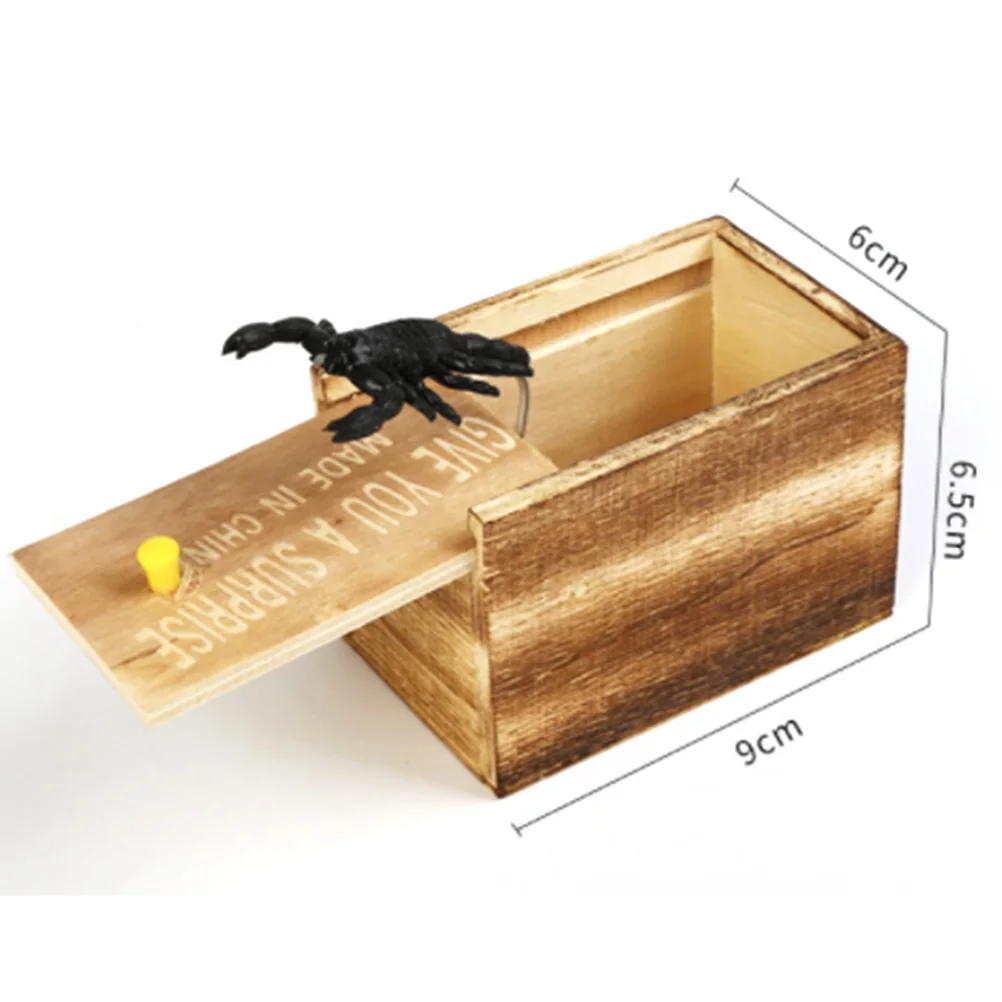 Детская забавная игрушка деревянная шалость сюрприз для животных коробка паука