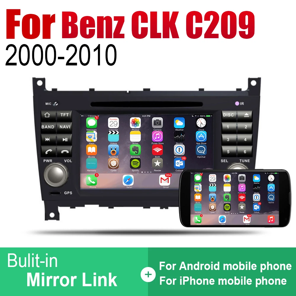 Android автомобильный DVD GPS Navi для Mercedes Benz CLK Class C209 A209 2000 ~ 2010 NTG плеер навигация WiFi BT