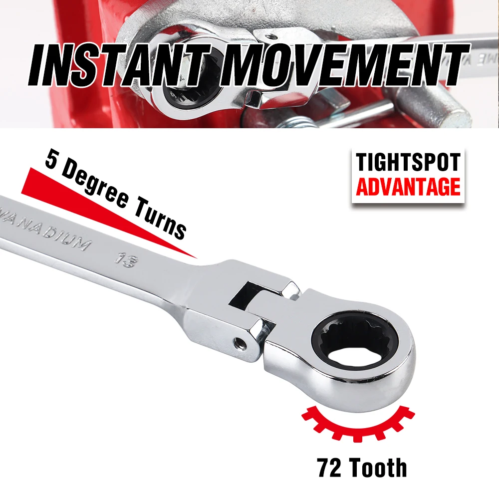 7-19mm Keys Set Ratchet Wrench Spanner Combination Head Multitool Chrome Plated Flexible Mirror Finshed | Инструменты