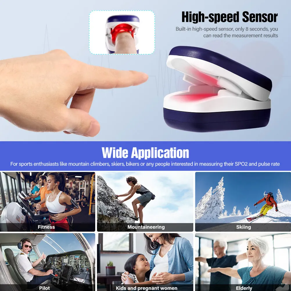 Цифровой Пальчиковый пульсоксиметр датчик кислорода в крови оксиметр