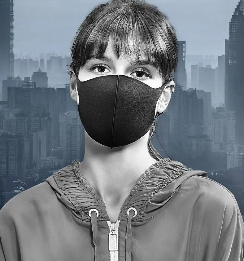 5 шт. черный сплошной цвет пространство волокна пыли дышащая дымка маска унисекс