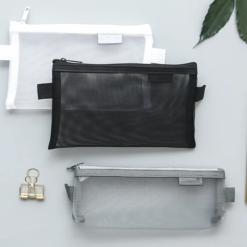 Пенал для карандашей нейлоновый сетчатый прозрачный большой емкости | Дом и сад