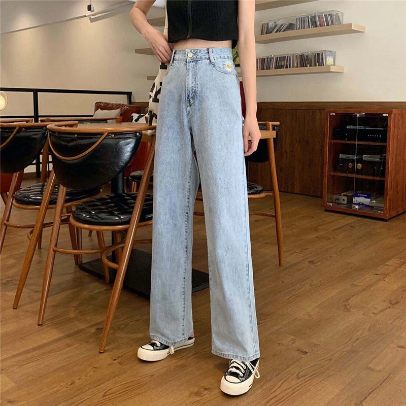 

WAVSIYIER high waist Denim Trousers korean style denim pants women jeans woman 2020 autumn winter vintage Streetwear pantalon