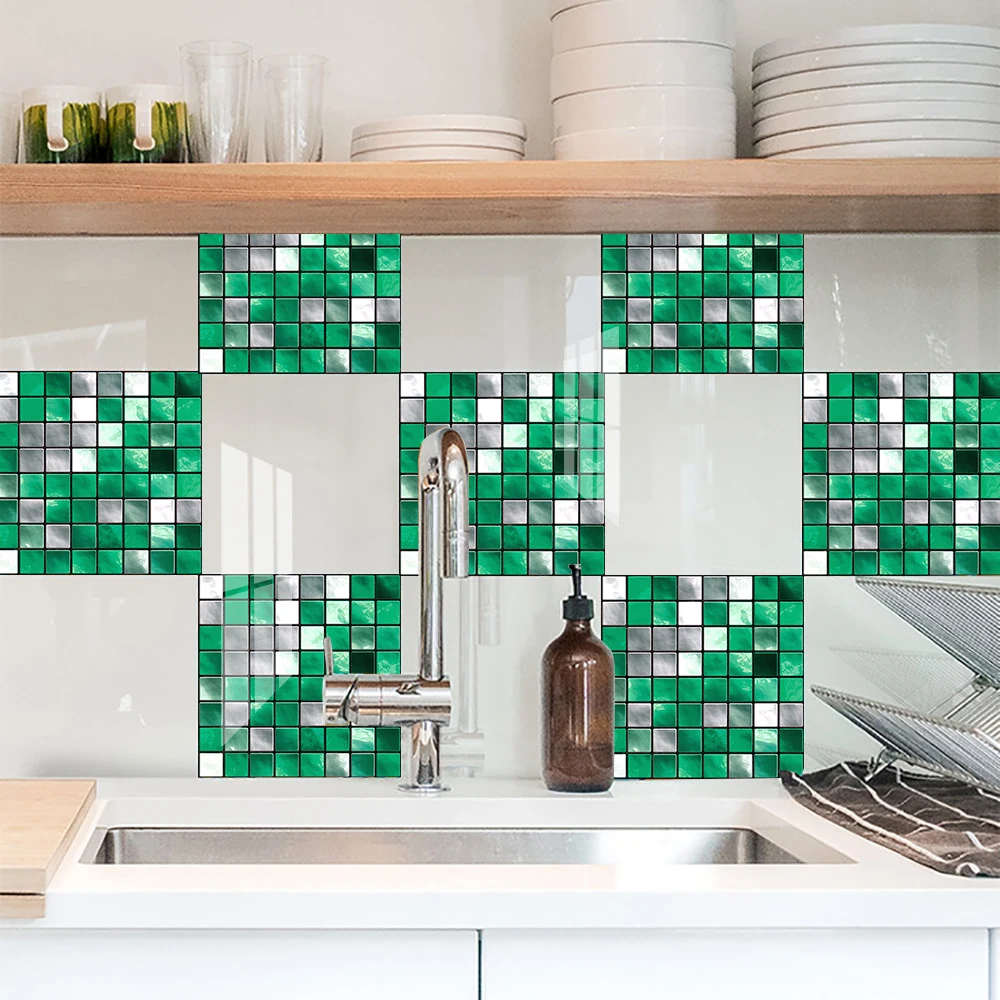 

Waterpoof Crystal Mosaic Tile Wall Sticker Peel & Stick Vinyl Wall Decor Room Decoration For Kitchen Countertops Floor Wallpaper