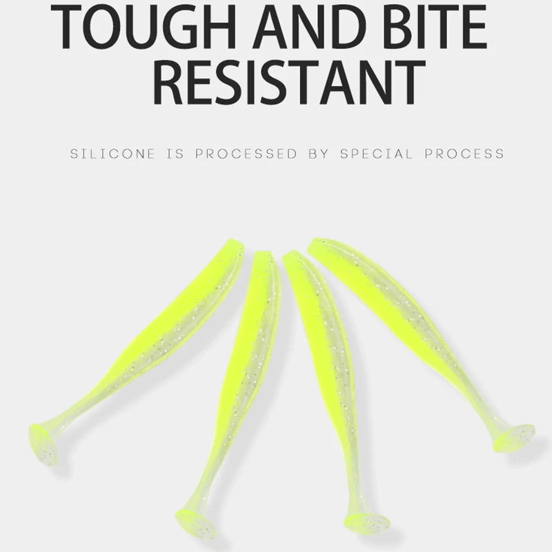 10 шт./лот мягкая рыболовная приманка 70 мм силиконовые воблеры для джиггинга