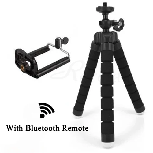 blackwith2 Roreta гибкий губчатый штатив Осьминог для iPhone Bluetooth дистанционный затвор мини кронштейн Настольный Штатив Держатель телефона Подставка - Цвет: blackwith2