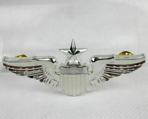 USAF US Air Force Senior Pilot Metal Wing Badge Insignia Silver Outdoors ARMY armyshop2008 | Souvenirs