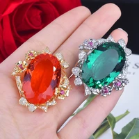 female europe america ring inlay exaggeration oval aaa zircon fashion flower adjustable jewelry for women wedding engagement gif