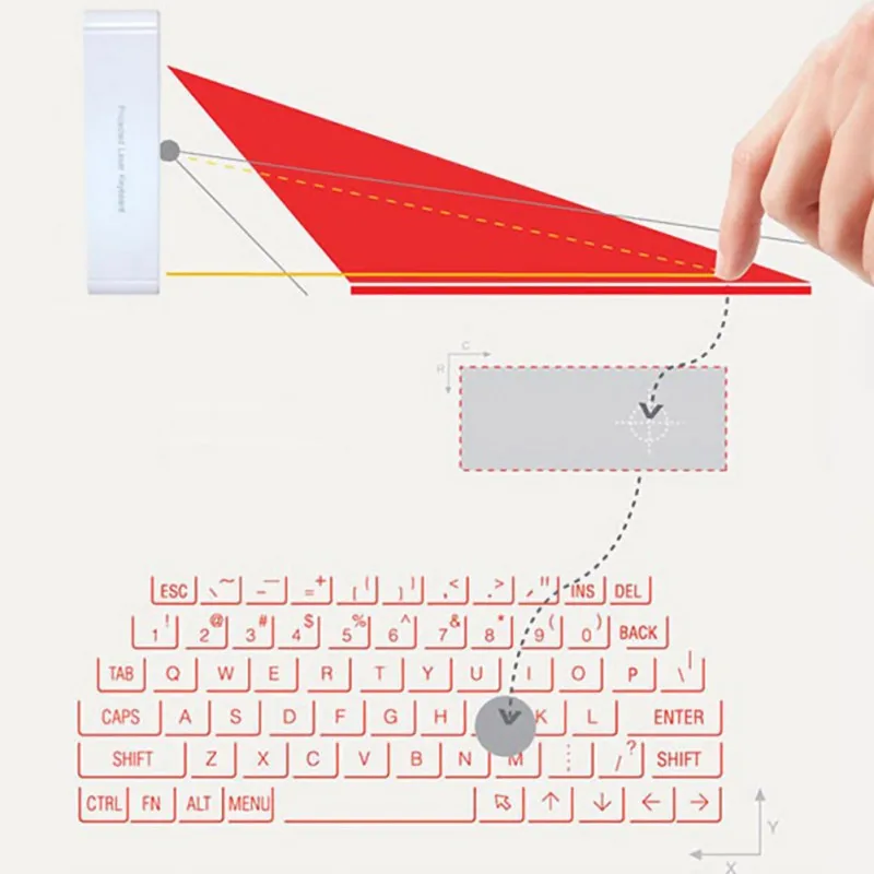 Высокотехнологичная лазерная Bluetooth клавиатура мышь виртуальная Беспроводная