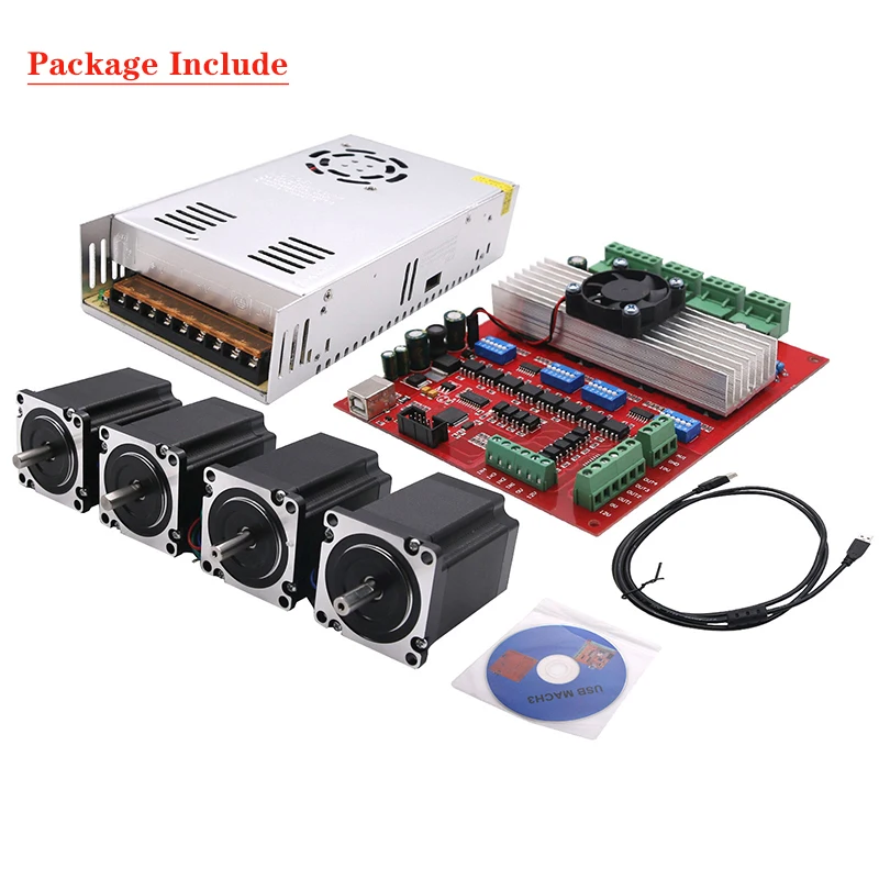 Maxgeek ACH3 CNC 4 осевой комплект (контроллер шагового двигателя TB6560 + шт. Nema23 57 источник