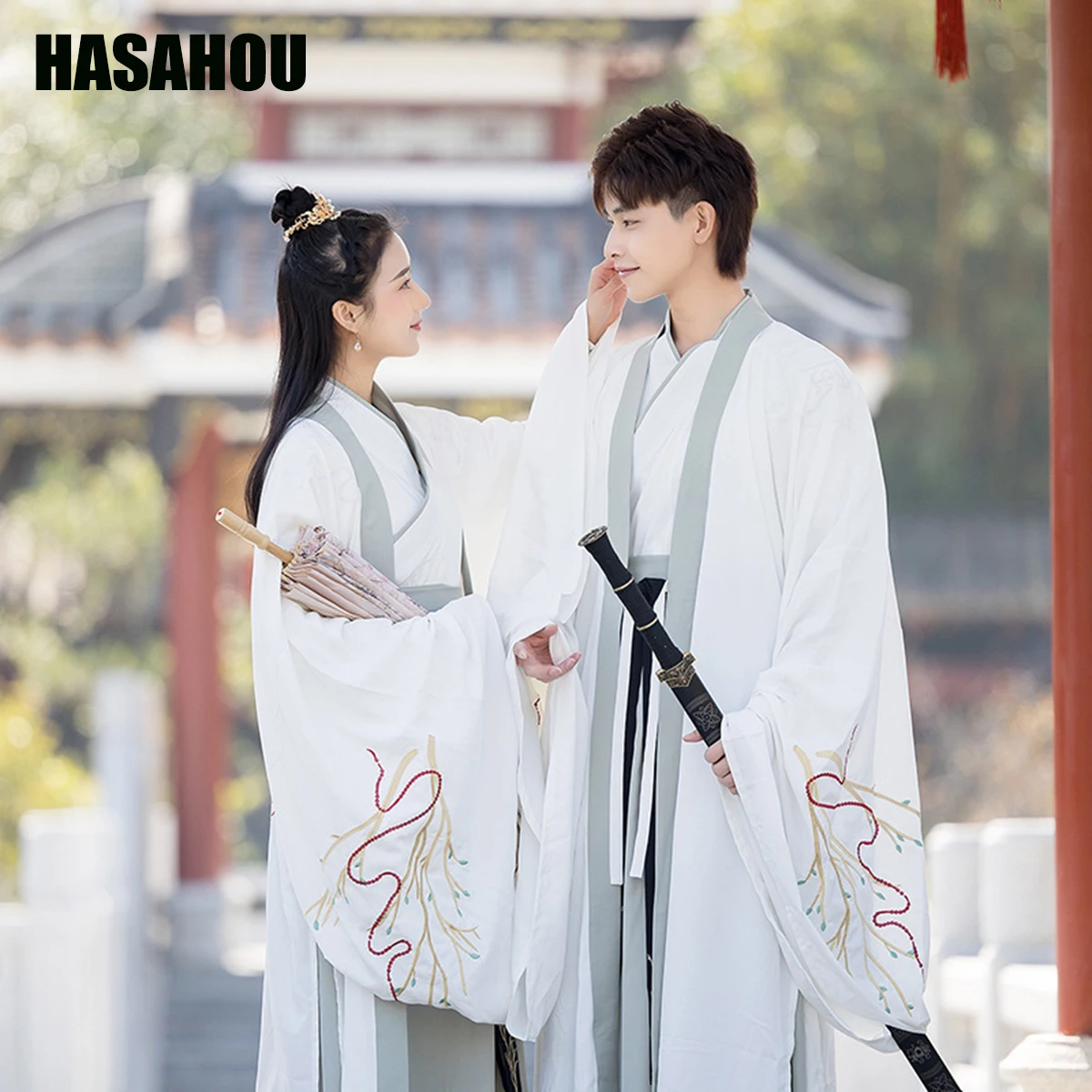 

New Traditional Costumes Couples Handing Over large-sleeve skirts A waist fairy graduation suit hanfu Dress Adult Halloween