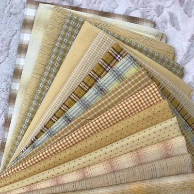 CC739-15pcs 23x33cm polychromatic the cheapest Japanese first dye washed fabric stitching dol DIY fabric plaid cotton doll cloth D30 - Цвет: CC739-15pcs