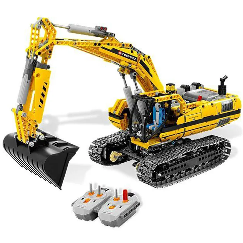 20007 Technic моторизованный экскаватор строительные блоки электродвигатели силовые функции кирпичи игрушки подарок Technic 8043