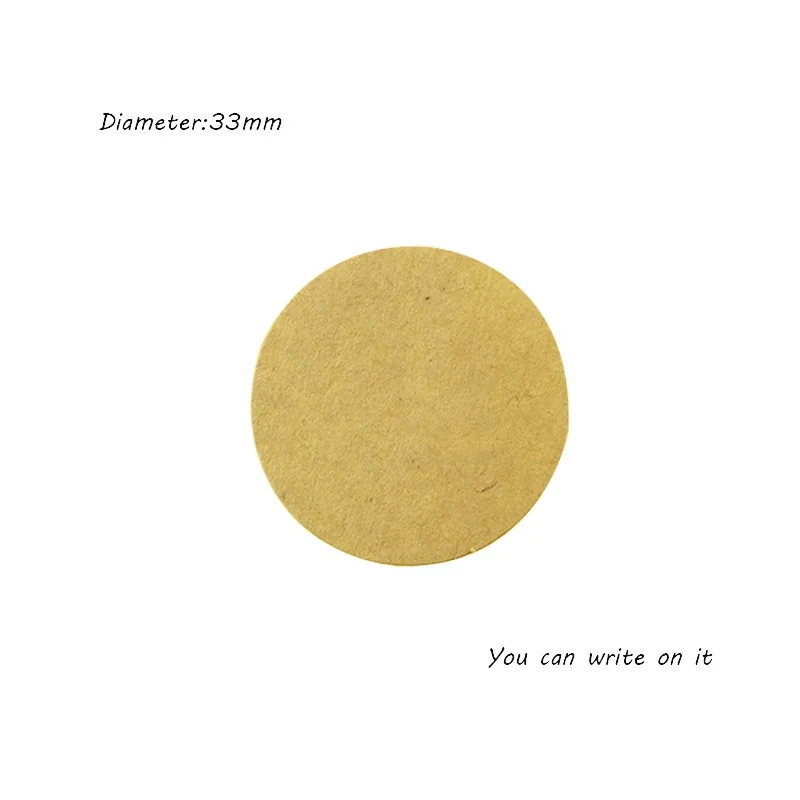 

100PCS/lot New Vintage Blank Round Kraft Paper Sealing Label Sticker For Handmade Products for Gifts DIY Note Label