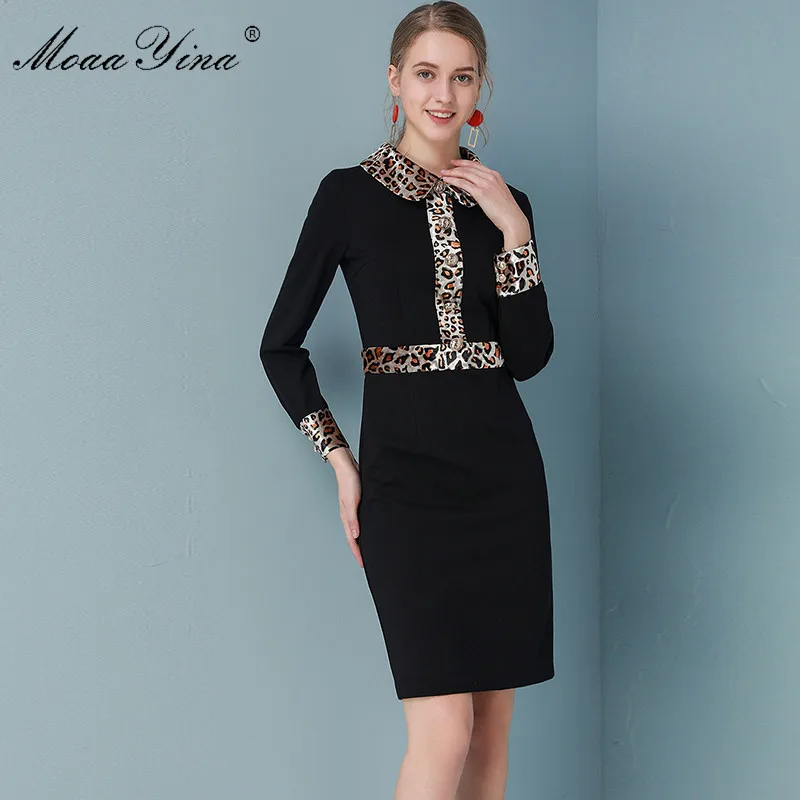 MoaaYina модное дизайнерское платье весна лето женское с длинным рукавом тонкое