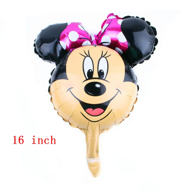 1pc balloon Бумажные тарелки и Соломки с изображением Минни Маус, украшения для торта на день рождения, праздничные украшения для девочек, вечерние принадлежности для душа, свадебные приглашения - Цвет: 1pc balloon