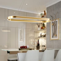 modern minimalist lamp luxury chandelier living room led light bar oval indoor lighting lamps glass chandelier gold decoracion
