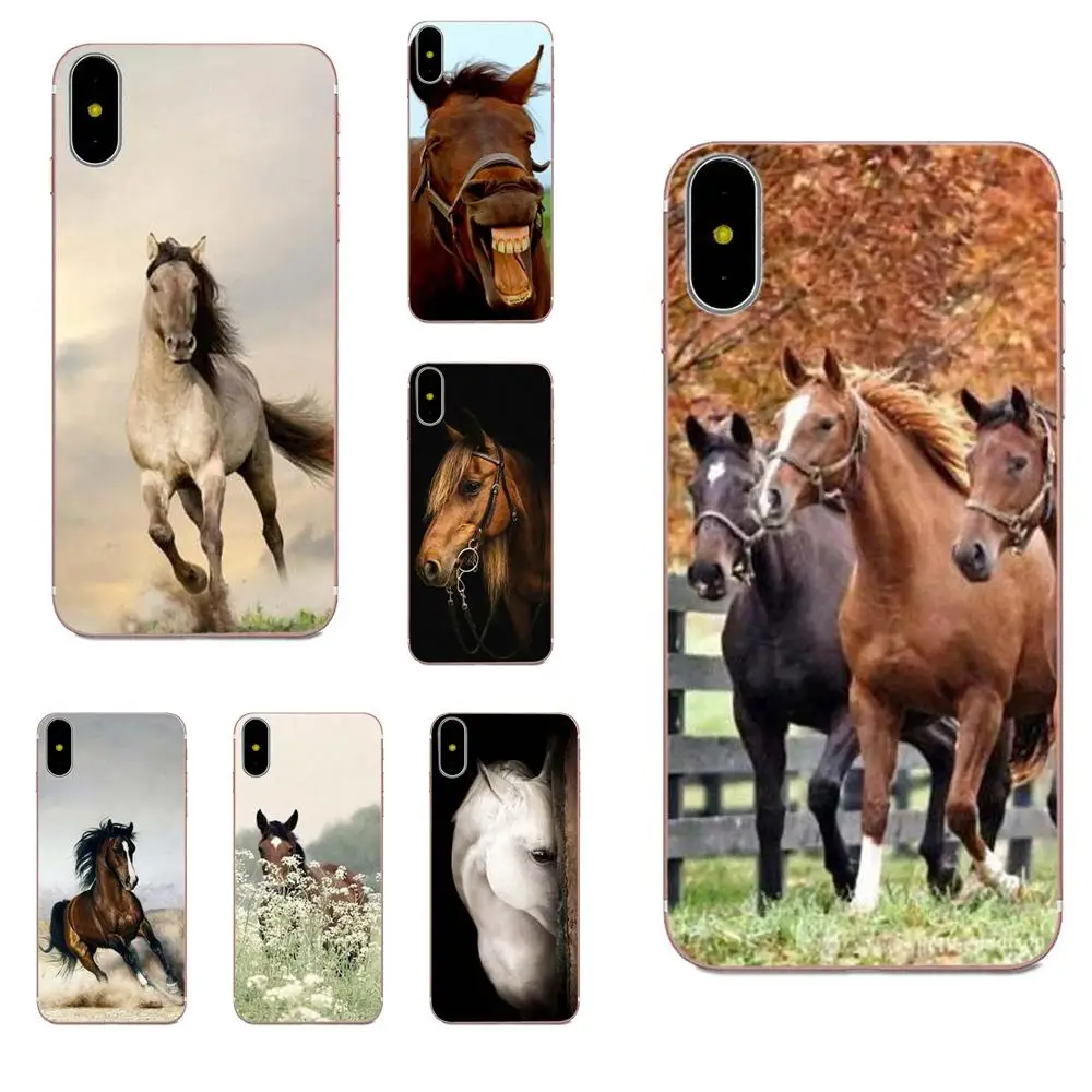 Для iPhone SE2020 11 Plus Pro X XS Max XR 8 7 6S SE 4S 5 5C 5S Мягкий ТПУ чехол Capa Fine Horse Art|Бамперы| |