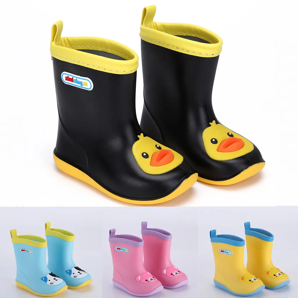 Непромокаемые сапоги из ПВХ для маленьких мальчиков и девочек Водонепроницаемая