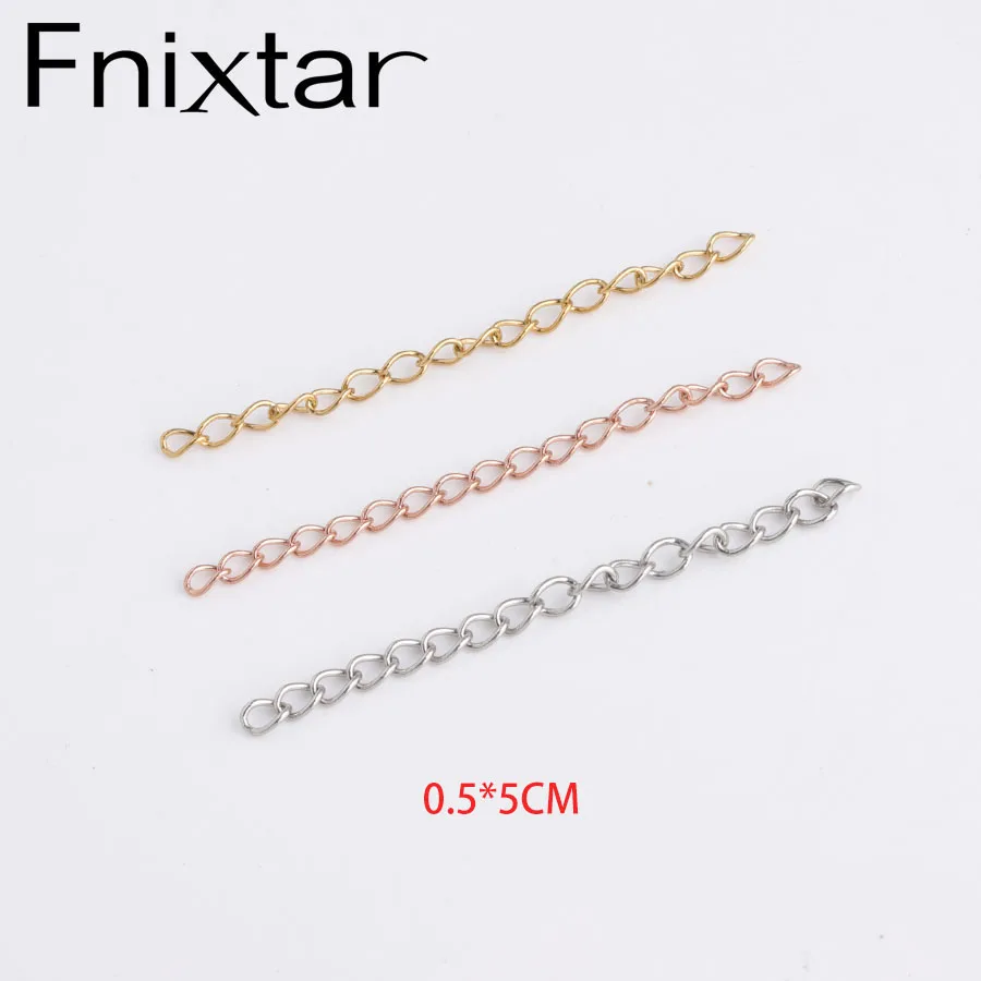 Fnixtar, нержавеющая сталь, коробка, цепь слайдер/слайдер, РАСШИРИТЕЛЬ ЦЕПИ для DIY, браслет, изготовление, регулируемый, 11,5 см, 50 шт./лот