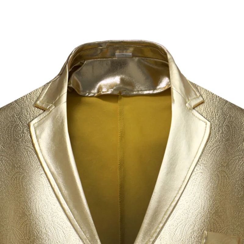 Для мужчин s блейзер с узором &quotпейсли&quot куртка Блестящий Золотой покрытием