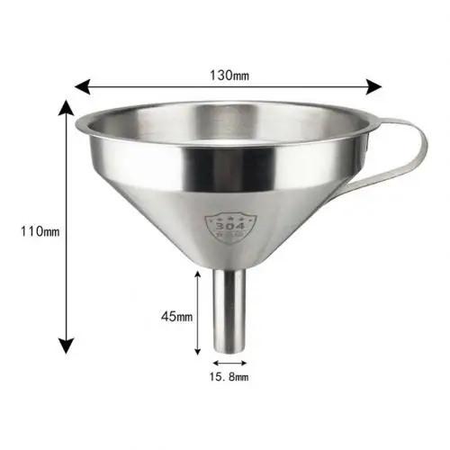 13cm Kitchnen Воронка Из Нержавеющей Стали Essentail масло Вода специи вино колба фильтр воронка стальной фильтр Кухонные гаджеты Горячая 2 - Цвет: 13cm