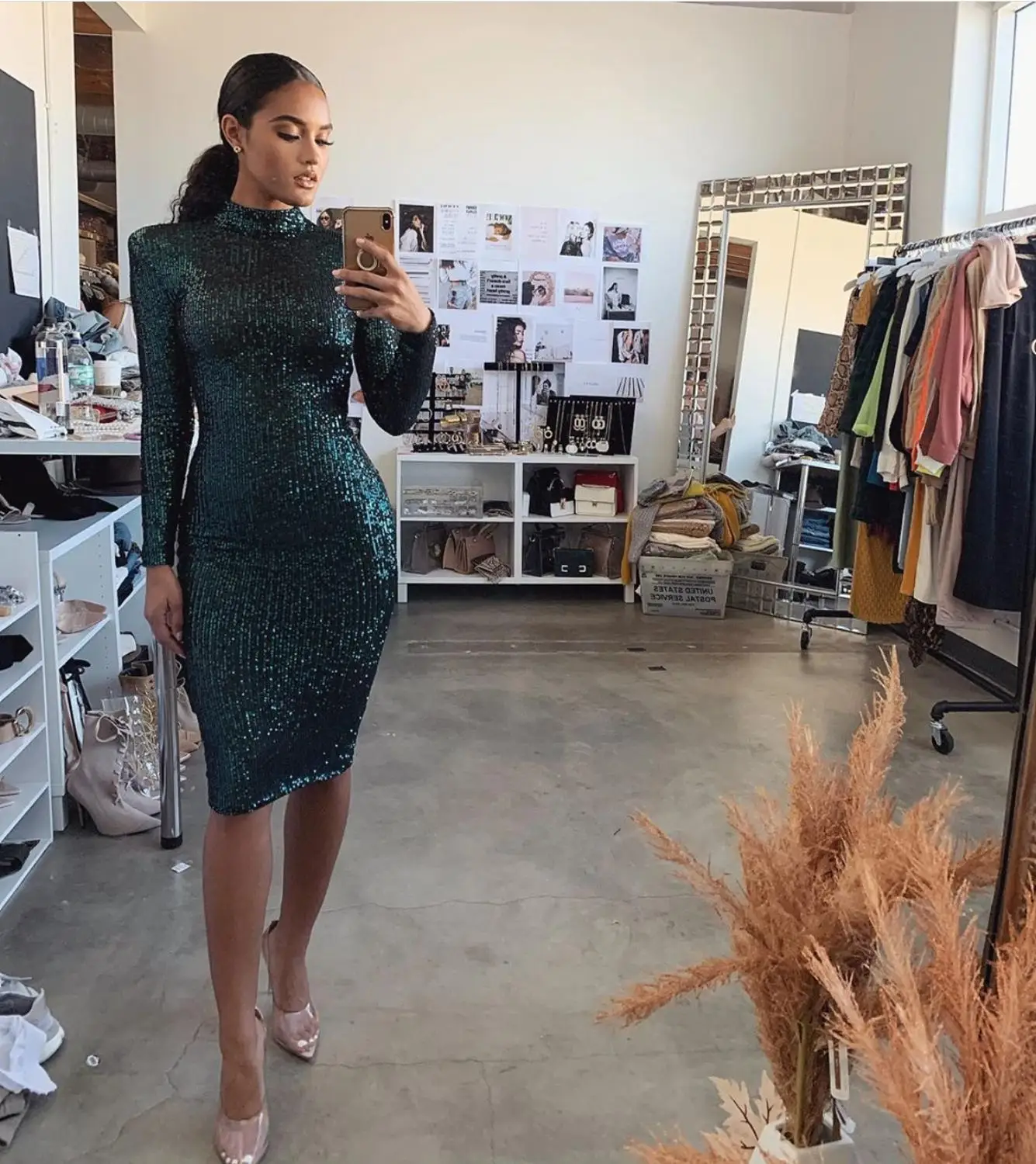 Хит женский зимний стиль 2020 Новое поступление сексуальное длинный рукав сетка