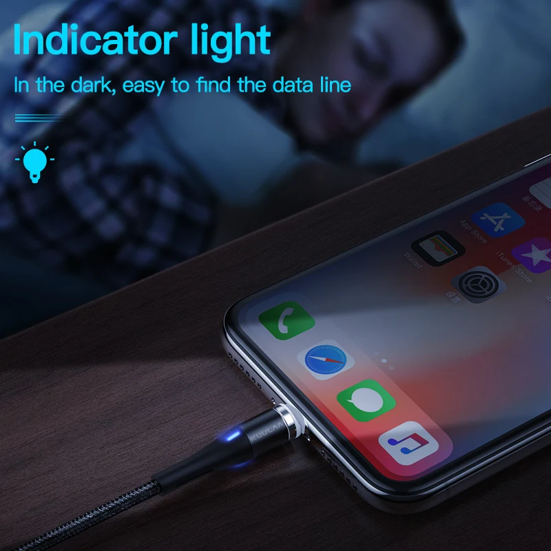 Магнитный кабель KUULAA Micro USB C 3A адаптер для быстрой зарядки iPhone Samsung XiaoMi зарядный Type