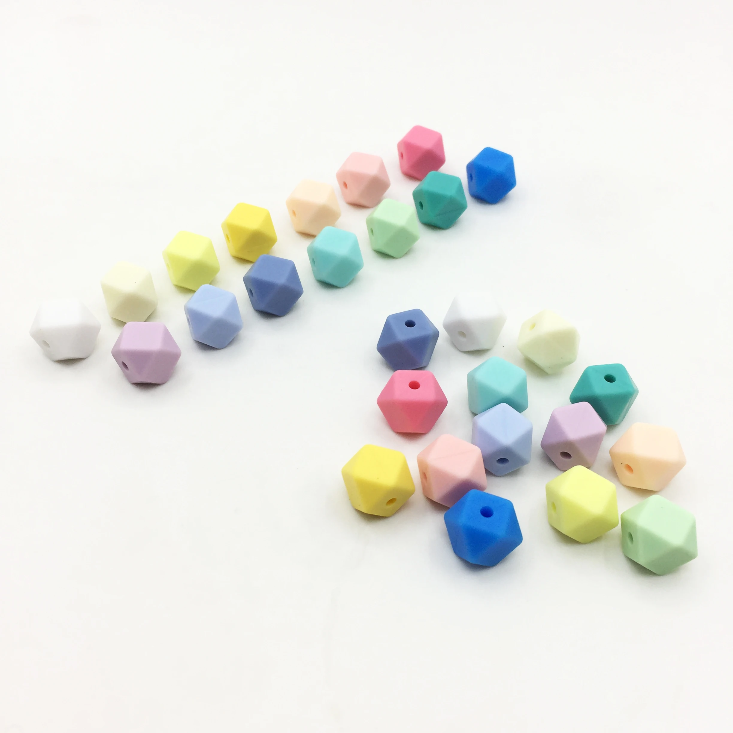 Шестигранные силиконовые бусины для детского прорезывателя 100 шт. 17 мм без