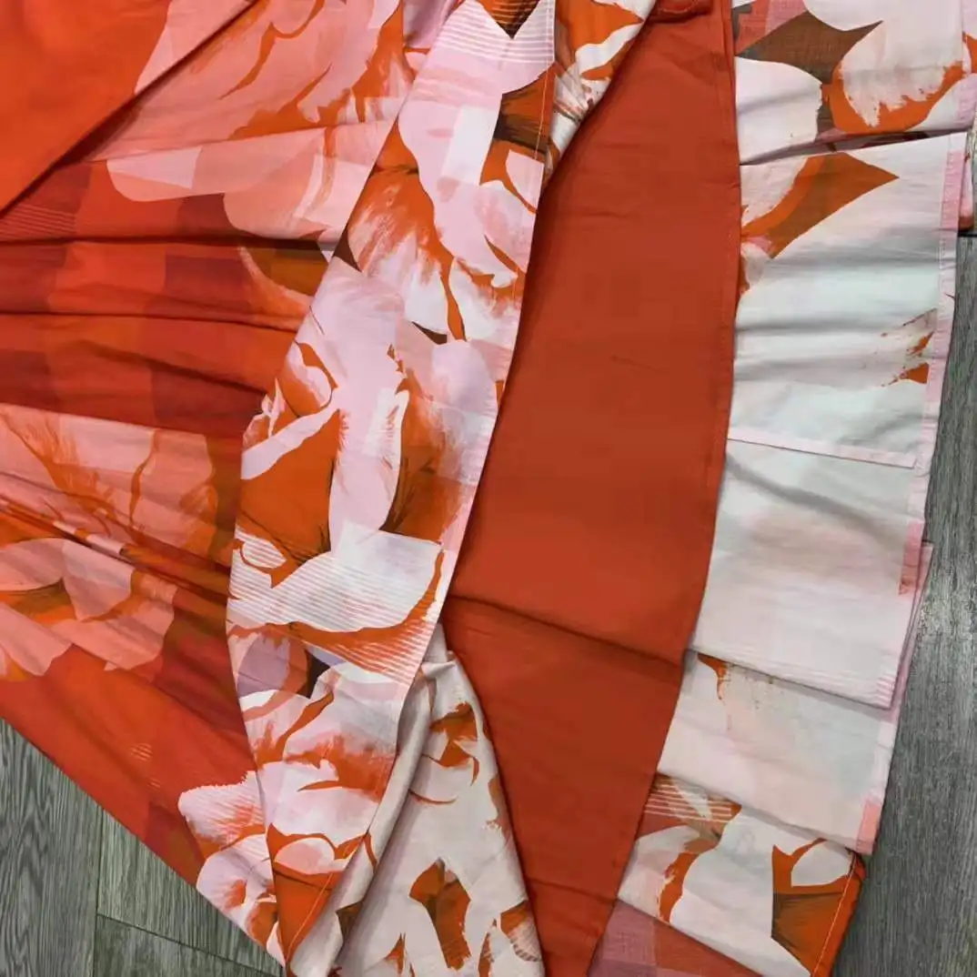 

AELESEEN Runway Fashion Red Summer 100% Cotton Dress 2021 Spaghetti Strap V-Neck Flower Print With Belt Elegant Party Long Dress