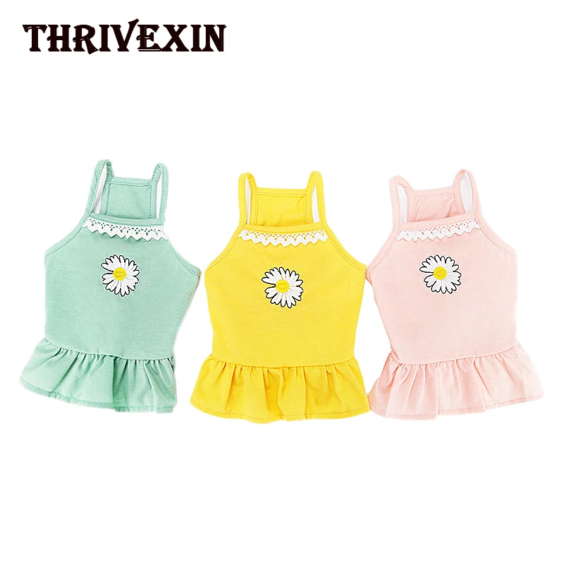 

Dog Clothes Small Daisy Suspender Skirt New Princess Lace Skirt Pet Clothes Hiromi Spring and Summer Clothes Pet Clothes
