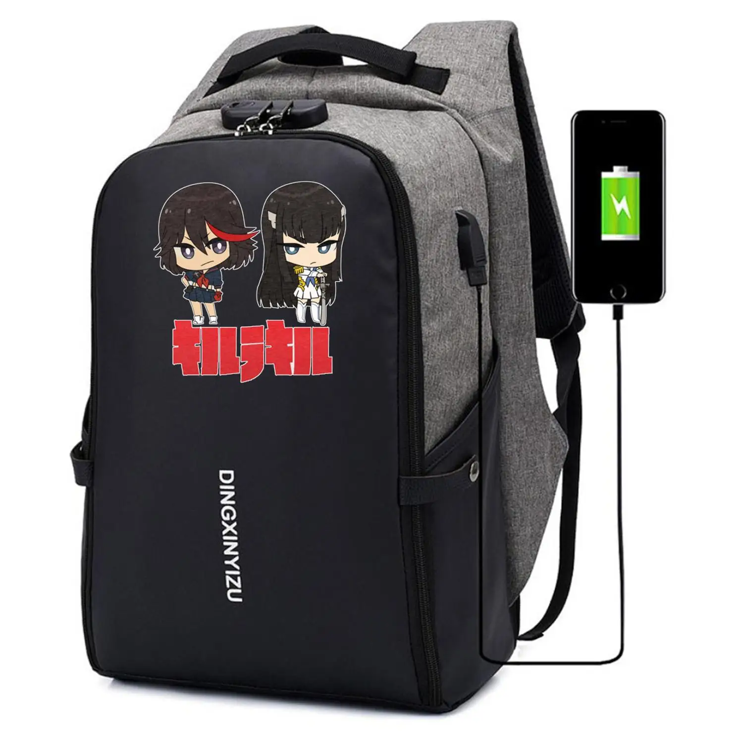 

Japan anime AKamega KILL backpack Anti-theft USB Charging men women Laptop Rucksack Travel Bagpack student book bag School Bags