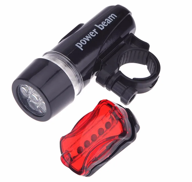 FrontRear Set Black Дорожный MTB велосипедные фары 5 Led передняя фара Свет+ задний фонарь набор Водонепроницаемый Горный велосипед задняя велосипедная фара лампа фонарик - Цвет: FrontRear Set Black