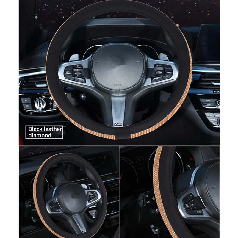 Роскошные Чехлы для руля из искусственной кожи со стразами и бриллиантами|Чехлы