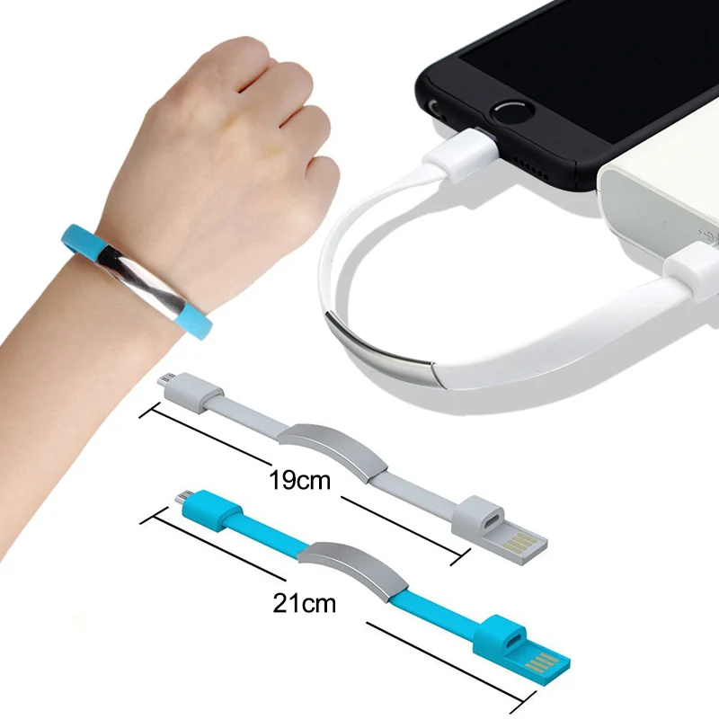 

New Bracelet Micro USB Cable Type C USB 8 Pin Data Charging Cable For iPhone 12 XS Max XR X 7 8 6 Micro USB Phone Charger cables