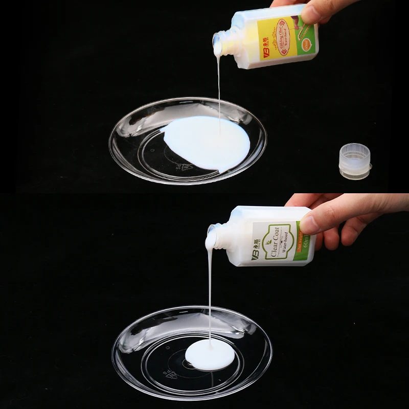 Клей на водной основе 60 мл лак и кисть для золотых листов из фольги бумажный