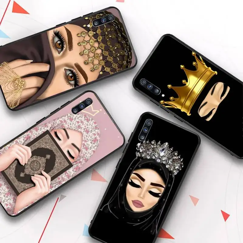 

Woman Crown Hijab Face Muslim Islamic Gril Eyes Phone Case for Samsung Galaxy A51 30s a71 A21s A70 10 A30 Capa