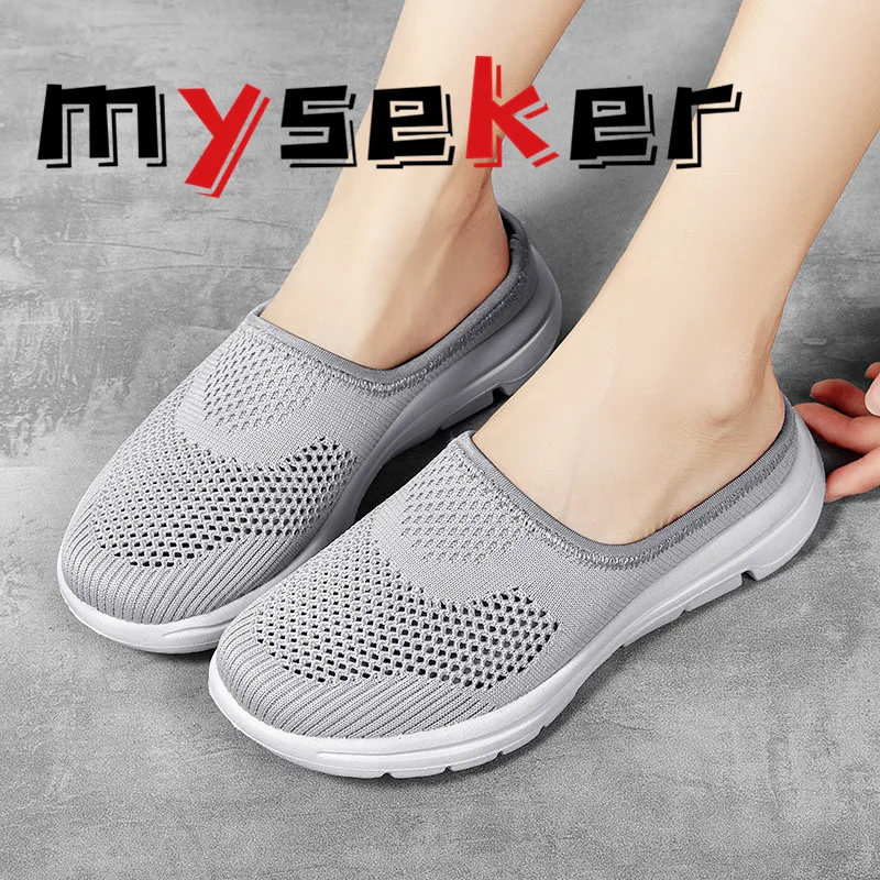 

2021 new women's shoes spring casual breathable flying woven women's shoes light flat shoes casual sports shoes black shoes